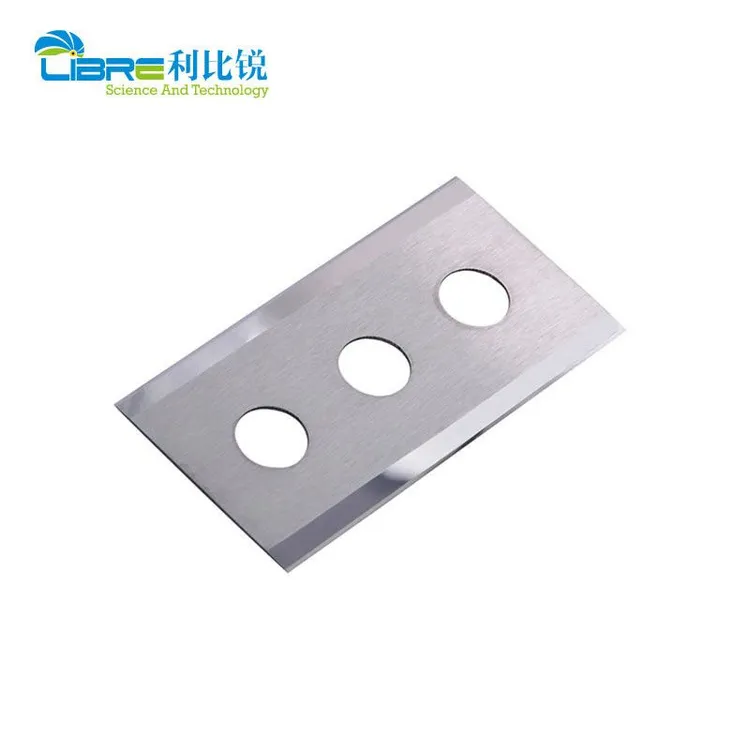 Lâminas de barbear com fenda de carboneto 43x22x0,2mm Lâmina de corte de filme
de três furos de borda dupla
